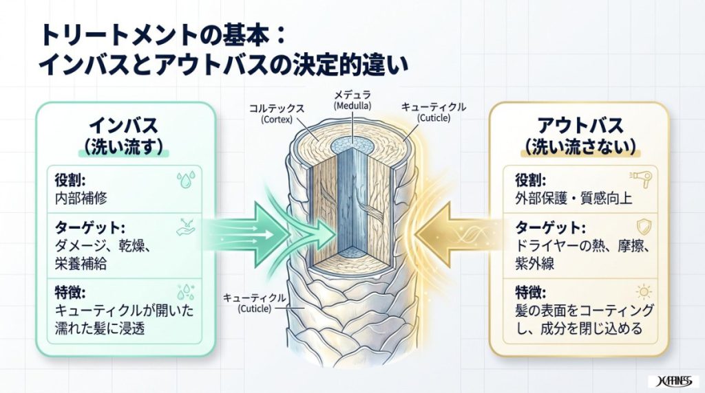 インバスとアウトバストリートメントの違い 図解イラスト