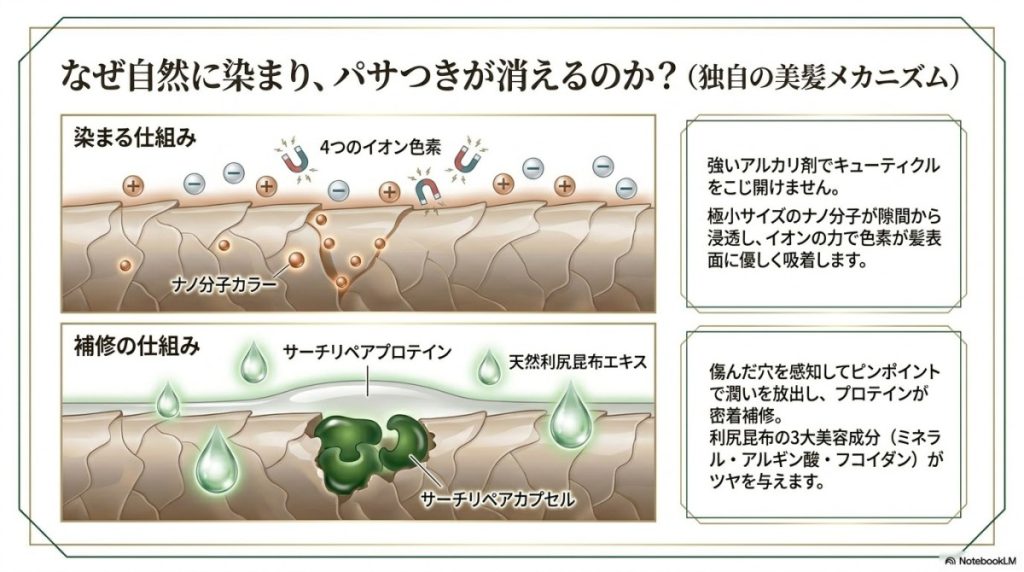 リシリアフレルはなぜ染まる?口コミで話題の天然利尻昆布と美髪成分の仕組み