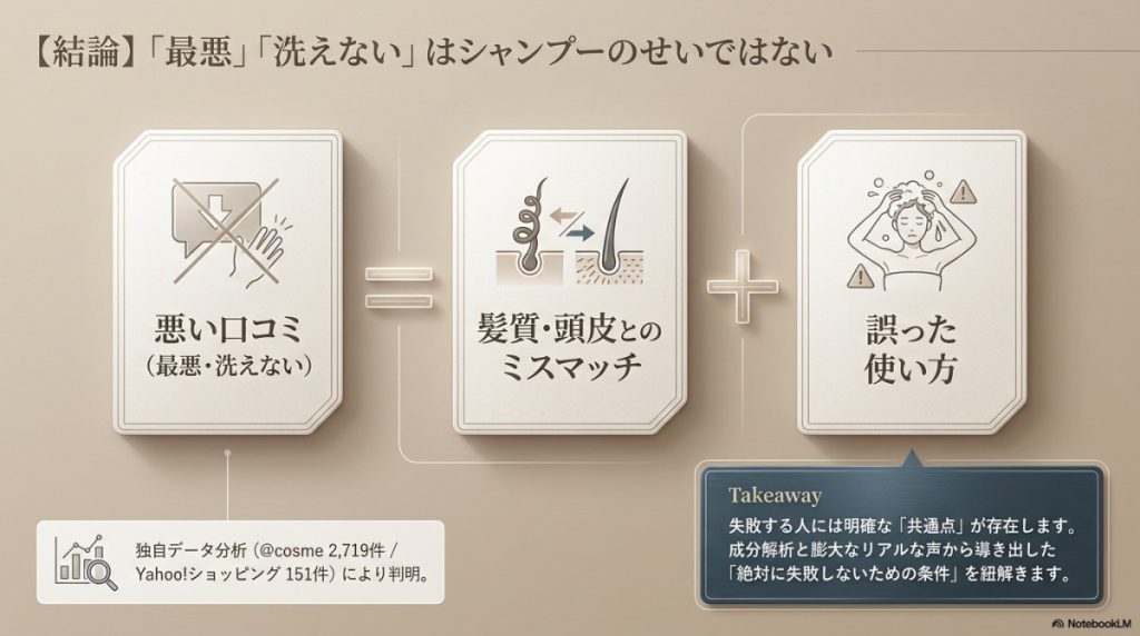 【結論】coconeシャンプーは最悪?口コミの真相は「髪質と洗い方のミスマッチ」