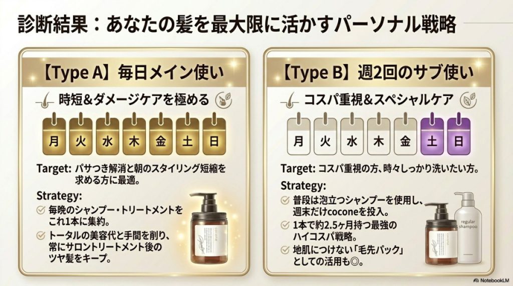診断結果A:毎日使って「時短&ダメージケア」を極める