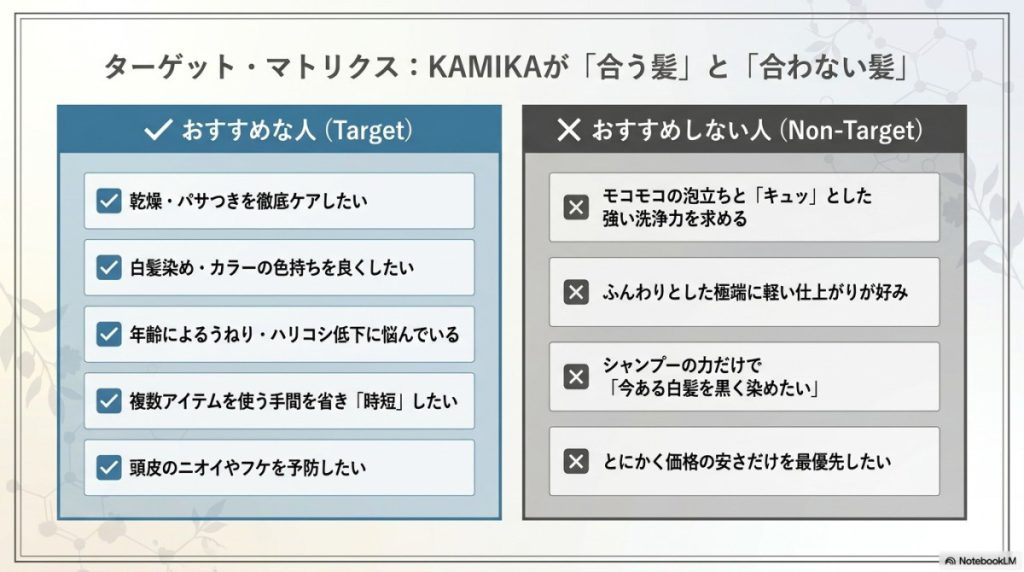 KAMIKAがおすすめな人・おすすめしない人