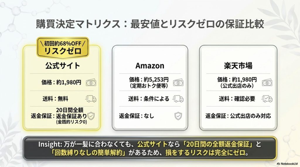最安値はどこ？公式サイト・Amazon・楽天の価格比較と解約方法