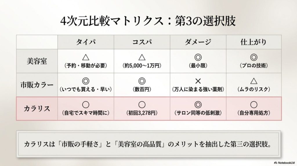 【基本情報】カラリス(COLORIS)ヘアカラーと市販・美容室の徹底比較