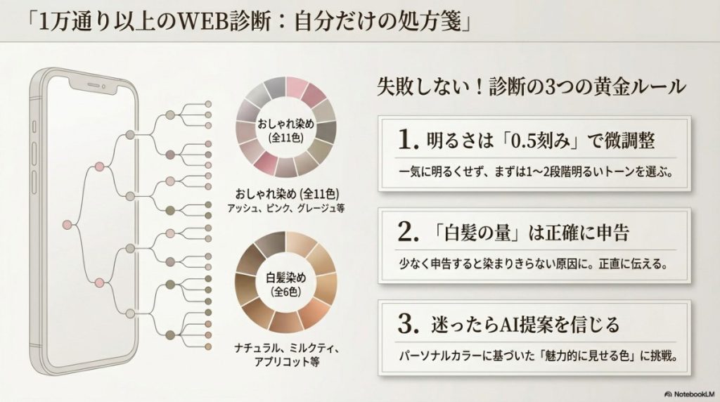 カラリスの「1万通りのWEB診断」と自分に似合うヘアカラーの選び方