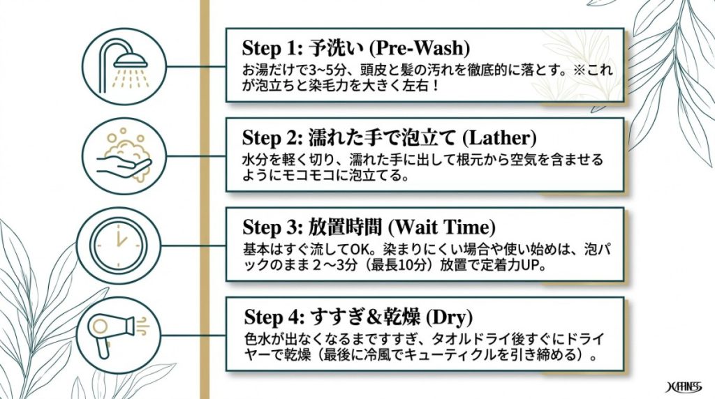 染まらない失敗を防ぐ!利尻カラーシャンプーの効果的な使い方と放置時間
