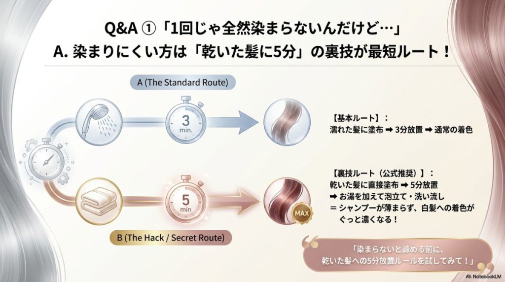 Q「1回じゃ全然染まらないんだけど…」