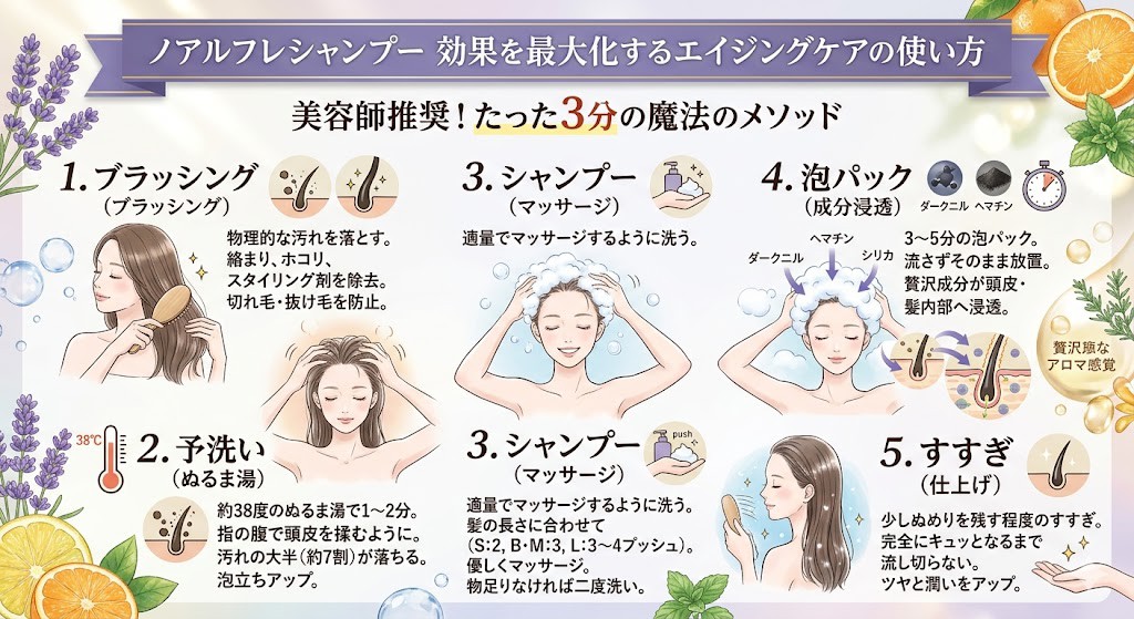ノアルフレの口コミは嘘？シャンプーの白髪への効果と全8種比較