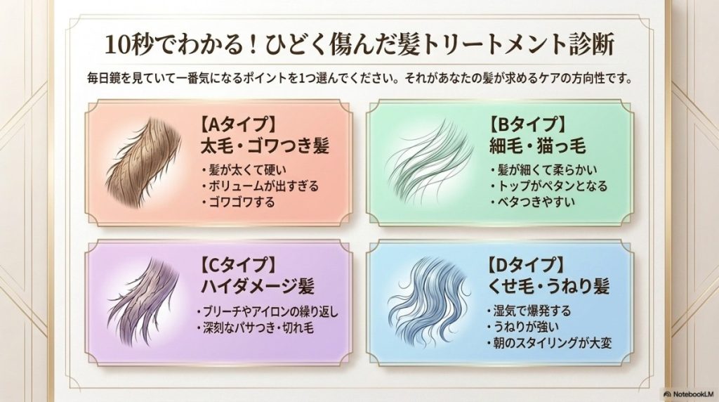 傷んだ髪用 モイストタイプ 10秒診断付！ひどく傷んだ髪トリートメントランキング20選徹底比較