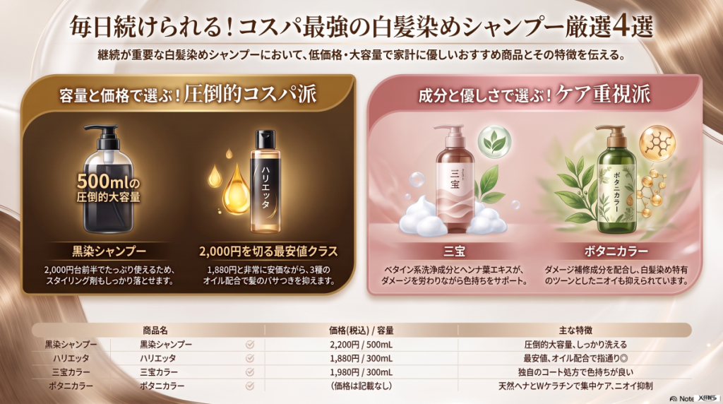 白髪染めシャンプーは本当に染まる？リアルな口コミ検証＆目的別18選