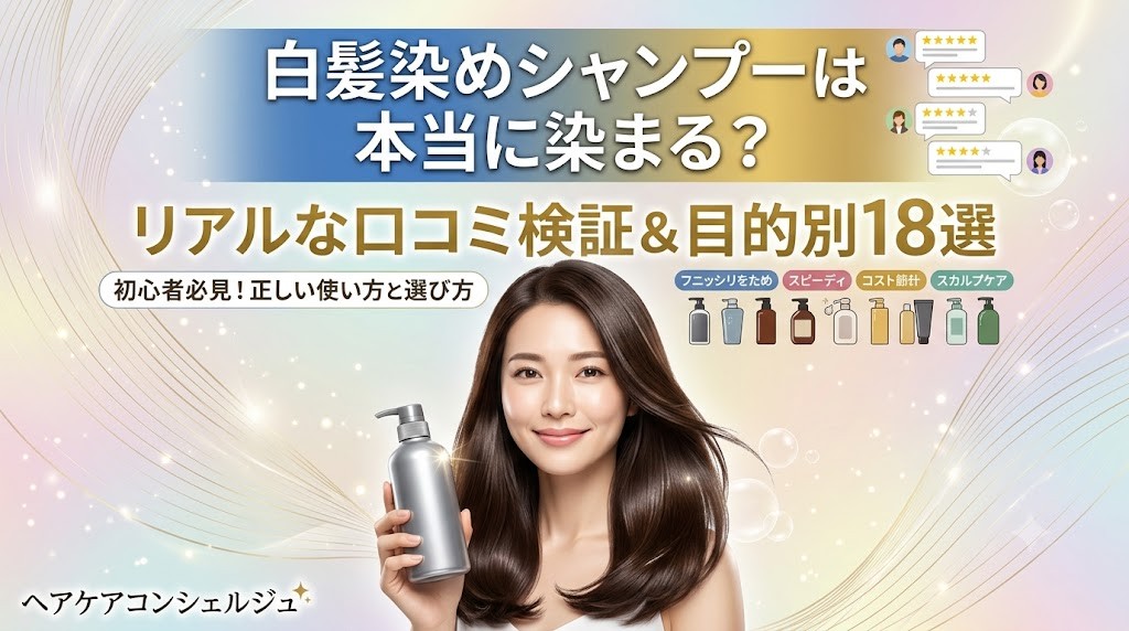 白髪染めシャンプーは本当に染まる？リアルな口コミ検証＆目的別18選